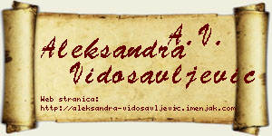 Aleksandra Vidosavljević vizit kartica